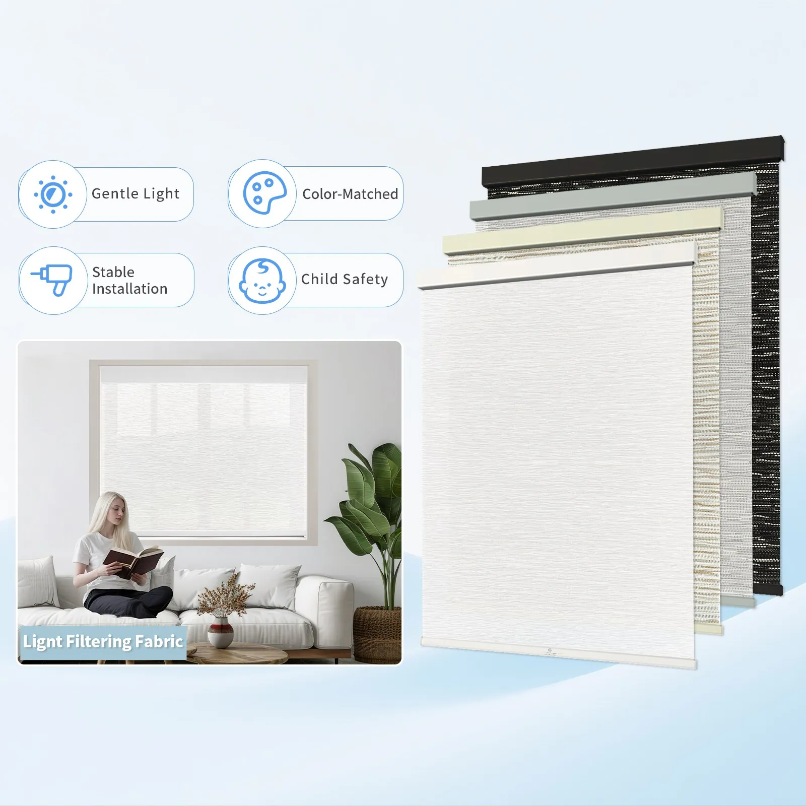 Cordless Roller Shades (Thermal Linen)
